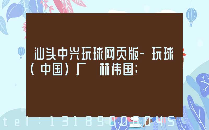 汕头中兴玩球网页版-玩球（中国）厂 林伟国